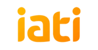 IATI company logo featuring orange gradient lowercase typography on a solid black background.