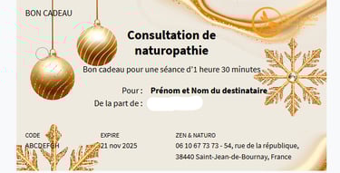 bon cadeau 1ere seance naturopathie
