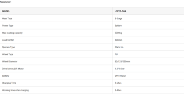Brand New 2T Full Automatic Stacker specification image