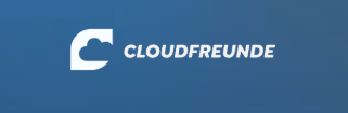 a cloudfluide logo on a blue sky