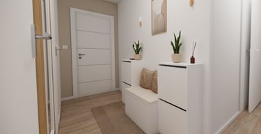Entrée moderne avec meuble de rangement faible profondeur