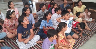 children attending class