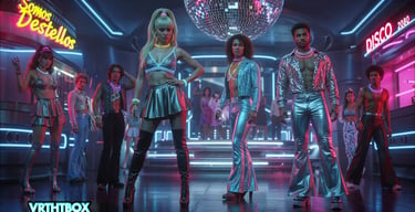 canción SOMOS DESTELLOS, retromusic, musica italo disco, disco 80s, love, retro 80s. VRTHTBOX