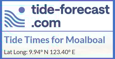 get Tide Times for Moalboal