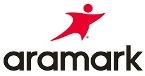 Official Aramark logo featuring black lowercase text and a red star-shaped human figure.