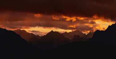 Couché de soleil depuis les Tre Cime ; un petit air de Mordor