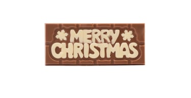 Vrolijk kerstfeest chocolade plaatje