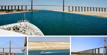 Vista da Ponte da Paz em Suez, Egito
