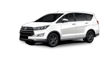 a white Toyota Innova car parked on a white background