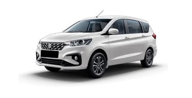 a white Maruti Ertiga car parked on a white background