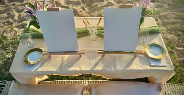 painting on the beach in Honolulu, Hawaii