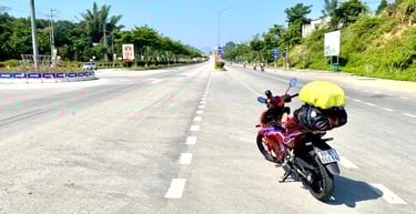 a motorcycle in Vietnam