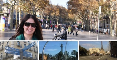 Paisagem do Porto de Barcelona com vista em direção à La Rambla