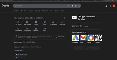 Google business profile dashboard