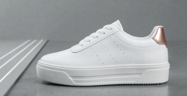 Zapato deportivo urbana blanca de plataforma lisa y robusta