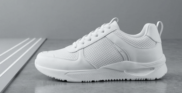 Zapatos deportivo totalmente blanca con diseño de paneles texturizados 