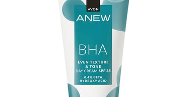 Avon Anew BHA Even Texture and Tone Day Cream with SPF 35 for skincare.