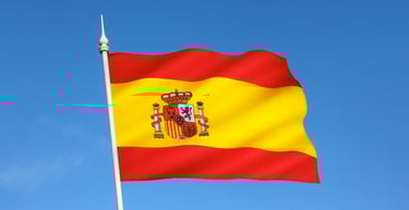 Bandera de España para representar el origen del porcelanato español