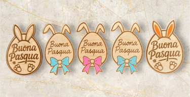 Calamite Buona Pasqua dipinte a mano