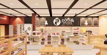 padarias e confeitarias interiores e arquitetura