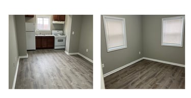 photos of an apartment unit after renovation