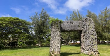 foto da Ha'amonga 'a Maui monumento megalítico em tonga