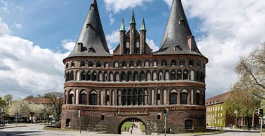 portão medieval na entrada da cidade de Lubeck