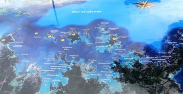 mapa turistico em Paihia Bay of Islands