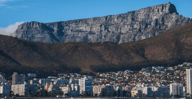 vista table mountain na cidade do cabo