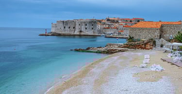 foto da vista da praia de Banje em Dubrovnik
