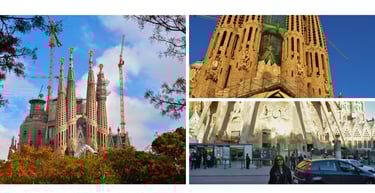 Paisagem da Sagrada Família e da cidade de Barcelona