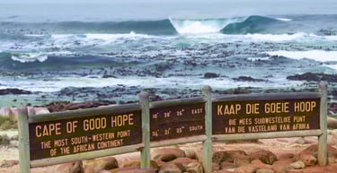 foto da placa do cabo da boa esperança na africa do sul