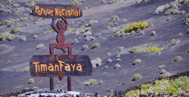 foto da placa do parque Timanfaya em Lanzarote