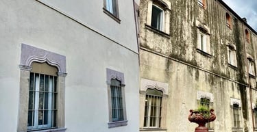 Comparativa antes y después de rehabilitación de masía histórica en Castellbisbal