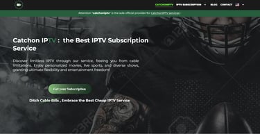 screenshot of catchoniptv website