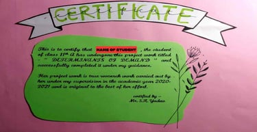 Sample of certificate page in economics project