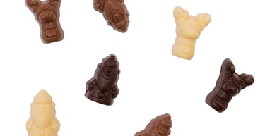 Chocolade rendieren en kerstmannen