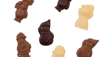 Chocolade sneeuwpoppen, rendieren en ijsberen