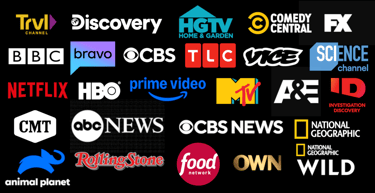 Netflix, Prime Video, HBO, CBS, ABC, BBC, Comedy Central, FX, TV Network