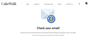 Cake Walk - Online Cake Shop System - Forgot Password Page