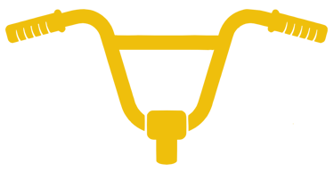 le guidon jaune d'un vélo