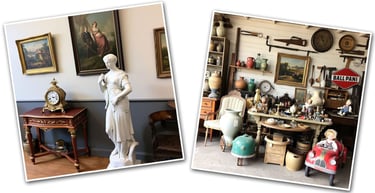Un magasin d'antiquités et une boutique de brocante
