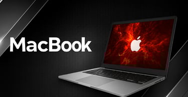 a laptop computer with a macbook on the screen
