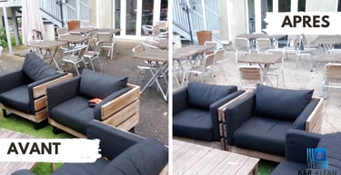 avant / après nettoyage de terrasse