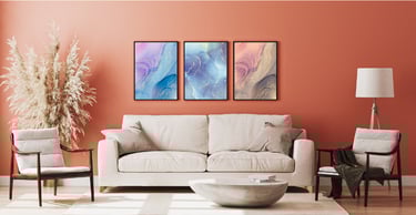 Décoration murale avec des posters de la série Effets Sublimes Danabelle B Créations