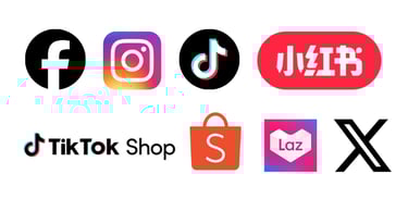 Social media management of a variety of platforms popular in South East Asia