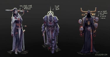 Horror enemy designs concept art for indie games