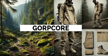 Ropa de hombre y landscape con estética Gorpcore