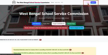 WBSSC Group C & D Home Page Login Option