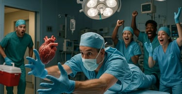 un chirurgien récupère un coeur pour la journée du don d'organes.